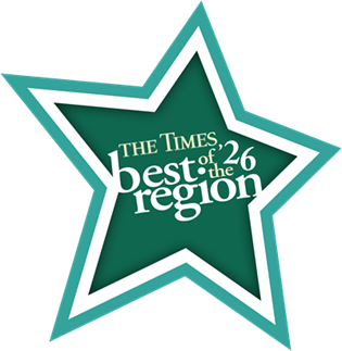 Green star badge for The Times Best of Region ’26